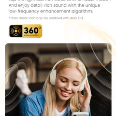 HAYLOU S30 Wireless Bluetooth 5.4 Headphones with ANC & 80H Playtime
