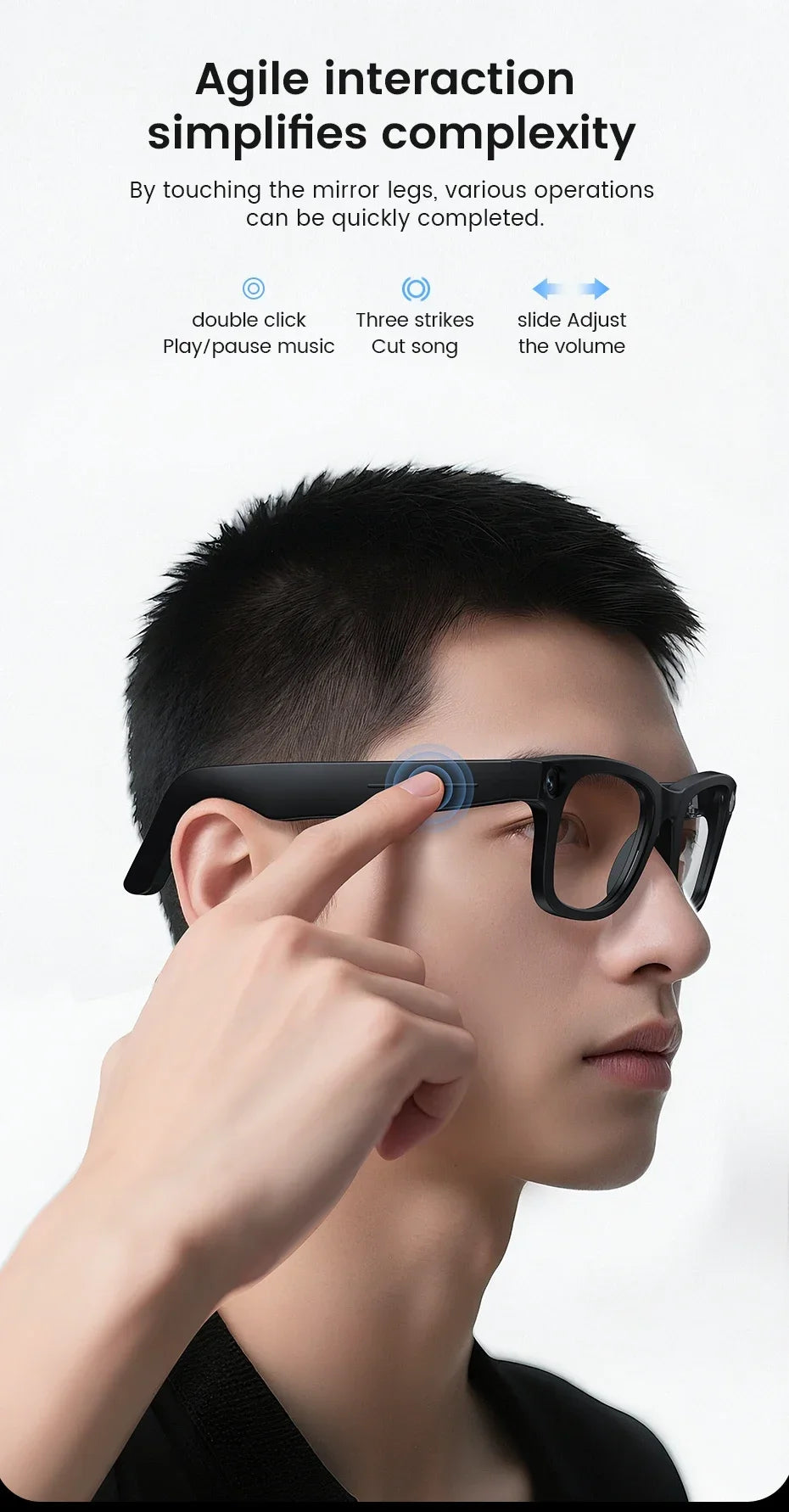 KUMI AI Smart Glasses – Polarized Bluetooth Sunglasses