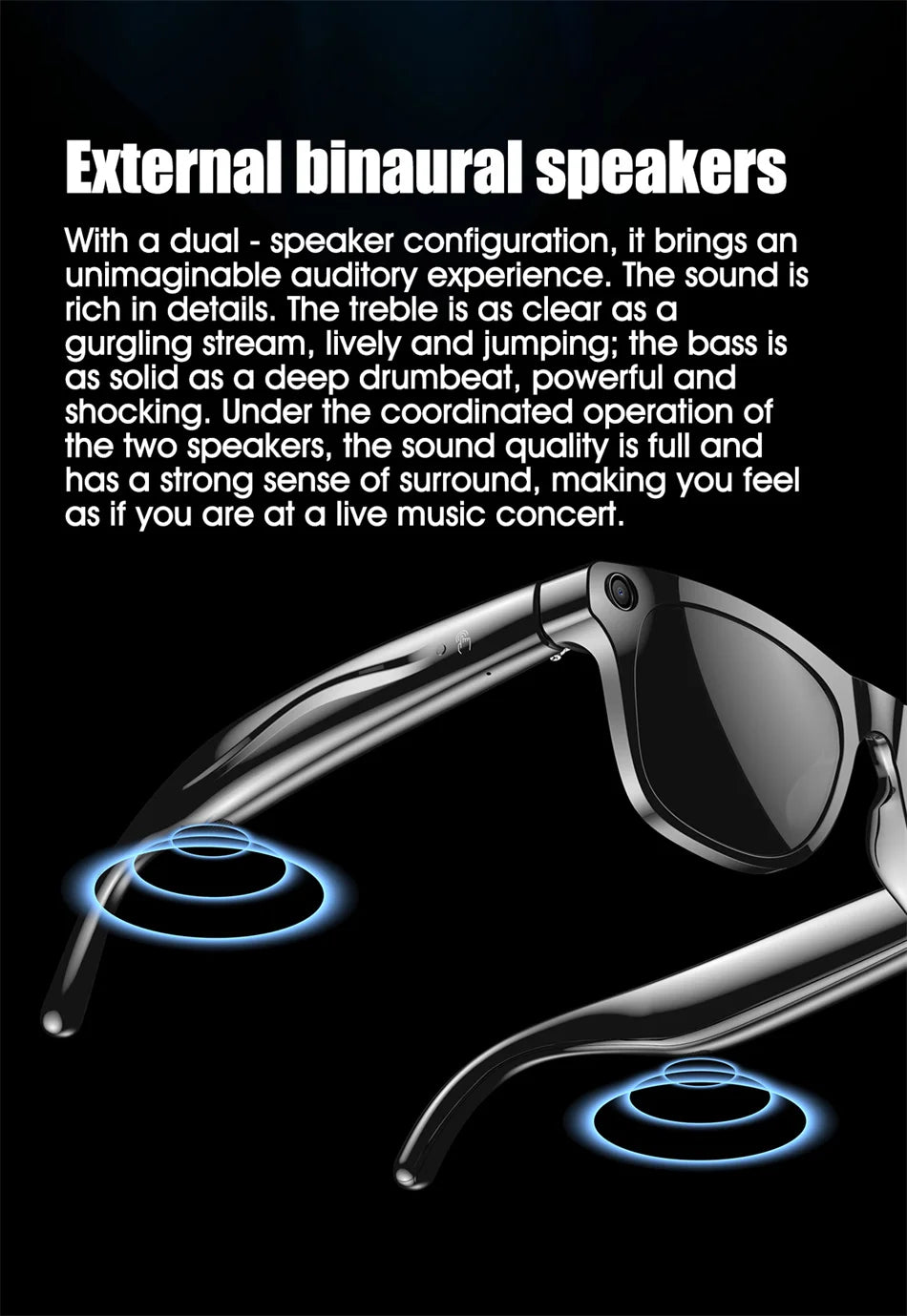 4K AI Smart Glasses with Voice Assistant & 100MP Camera