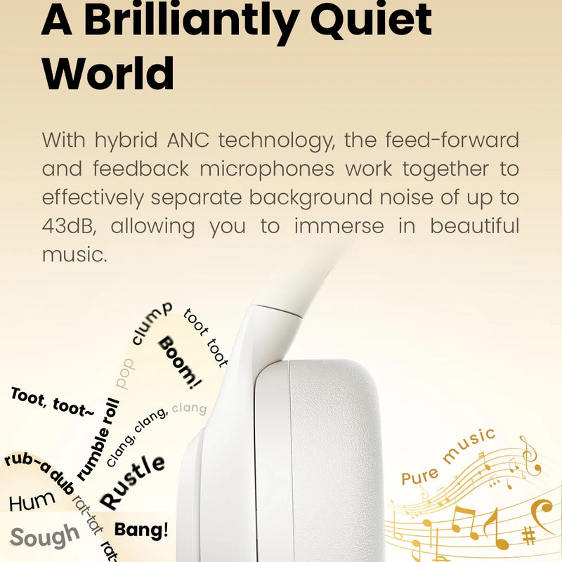 HAYLOU S30 Wireless Bluetooth 5.4 Headphones with ANC & 80H Playtime