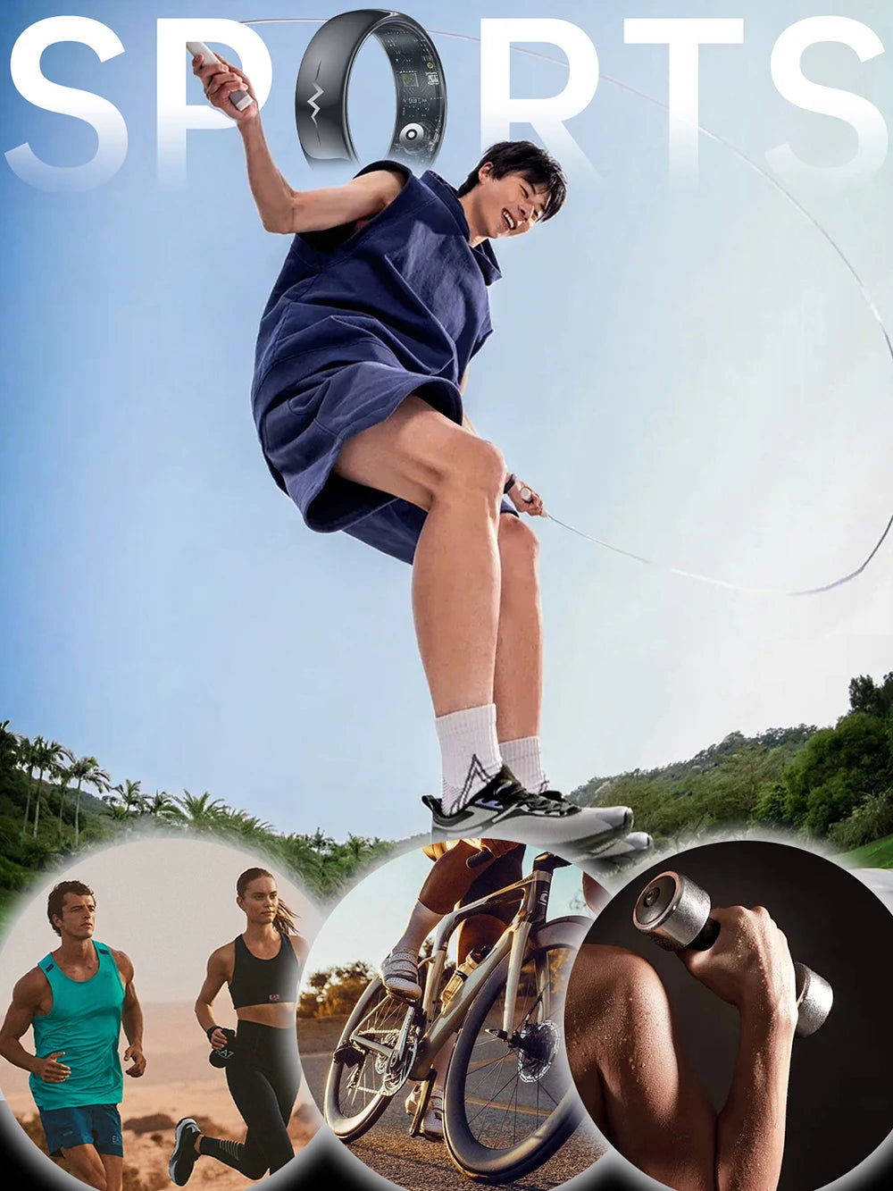 ECG Health Smart Ring – Heart, Blood Oxygen, Sleep Monitor, 5ATM Waterproof