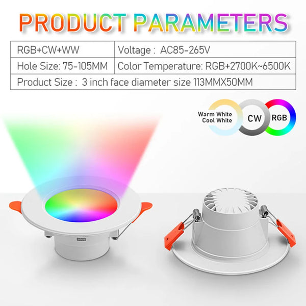 10W Bluetooth RGB Smart LED Downlight