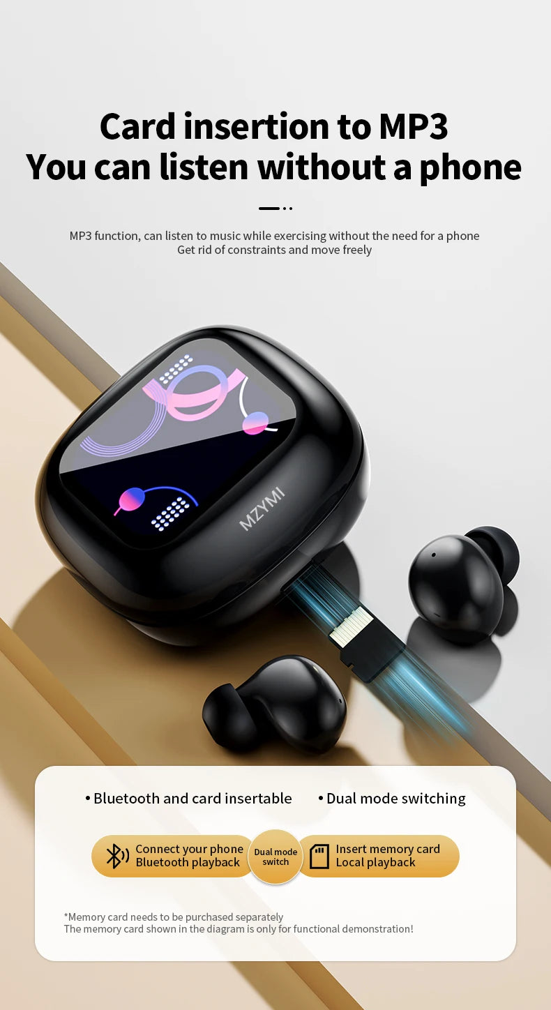 MZYMI S11 ANC True Wireless Earbuds – Bluetooth 5.4, HiFi Sound