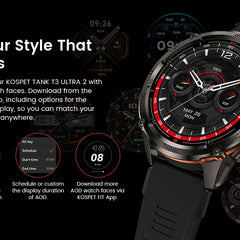 KOSPET TANK T3 Ultra GPS Smartwatch – Compass, Altimeter, Waterproof