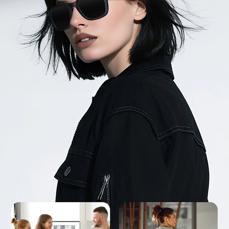 KUMI Meta V1 Smart Glasses Polarized Sunglasses Bluetooth glasses IPX4 Waterproof Open Ear Headphones AI Voice Assistant