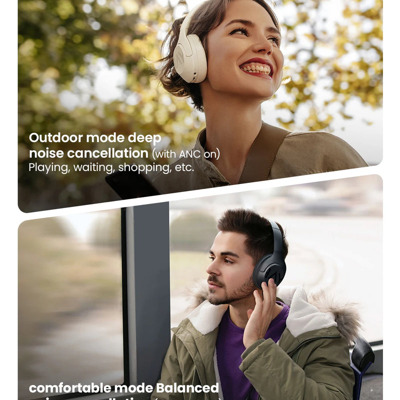 HAYLOU S30 Wireless Bluetooth 5.4 Headphones with ANC & 80H Playtime