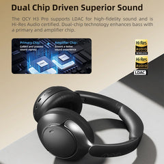 QCY H3 Pro ANC Wireless Headphones – 50dB Noise Canceling, Hi-Res Audio