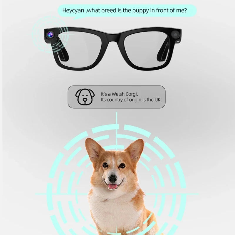 4K 800W pixel Smart AI Glasses Shooting Camera Photo Video Voice Assistant Call Translation Waterproof Bluetooth Glasses