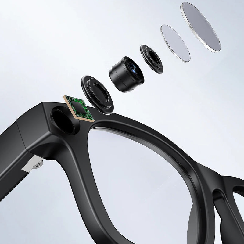KUMI Meta V1 Smart Glasses Polarized Sunglasses Bluetooth glasses IPX4 Waterproof Open Ear Headphones AI Voice Assistant