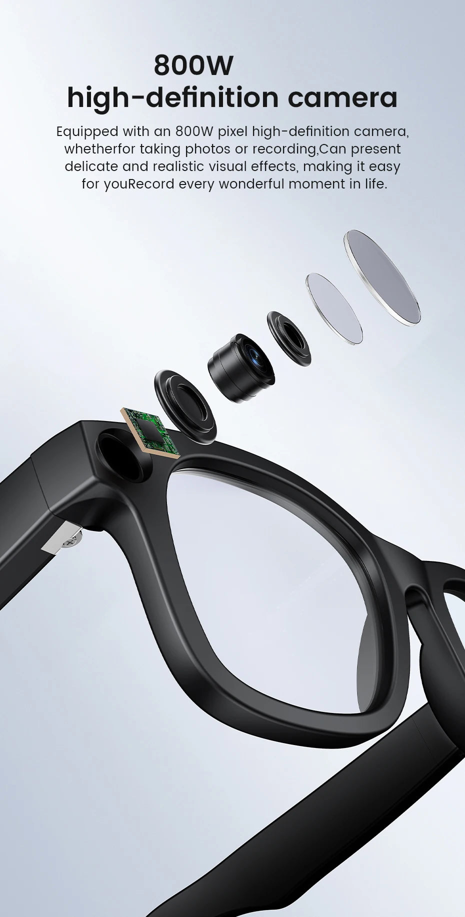 KUMI AI Smart Glasses – Polarized Bluetooth Sunglasses