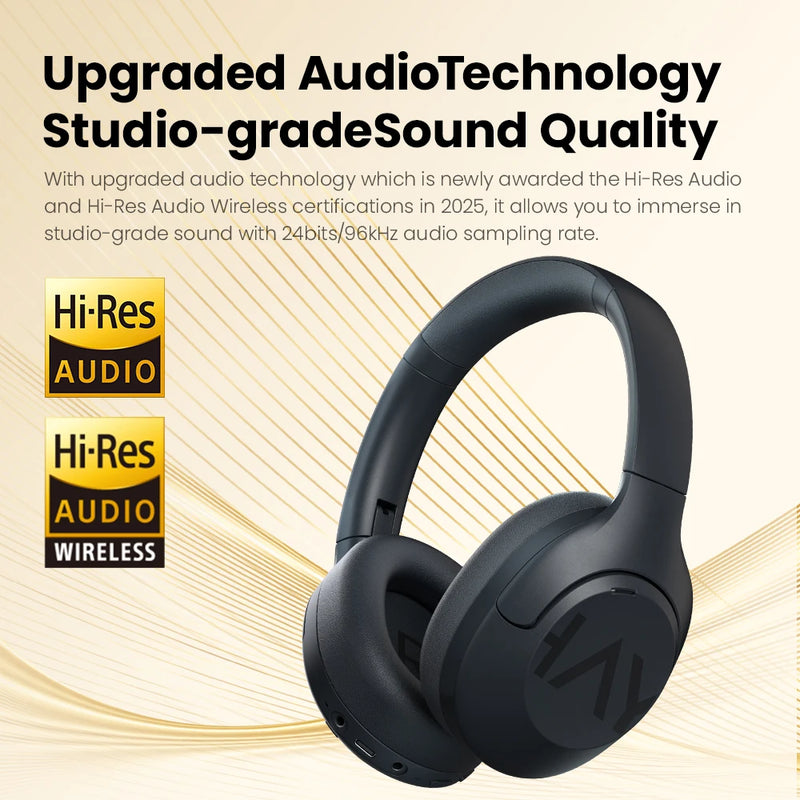 HAYLOU S30 Wireless Bluetooth 5.4 Headphones with ANC & 80H Playtime