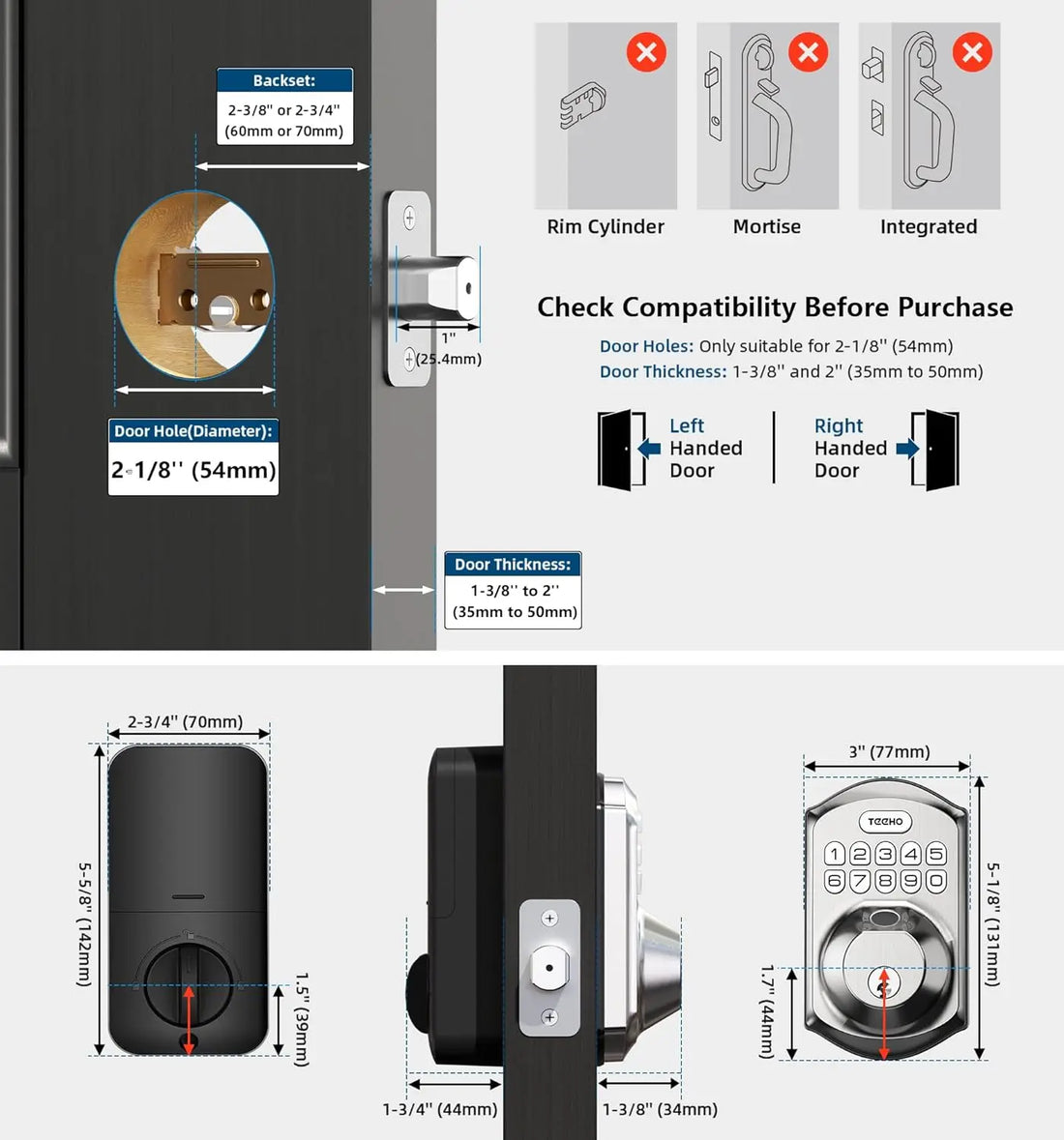 Fingerprint Keyless Electronic Door Lock