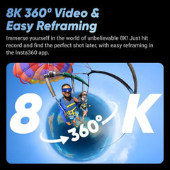 Motorcycle Bundle – 8K Waterproof 360 Action Camera with Stabilization