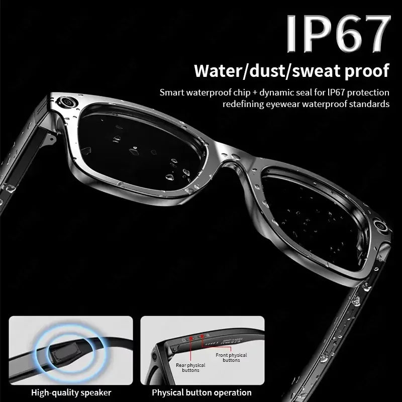 AI smart glasses with 4K camera and Bluetooth calling