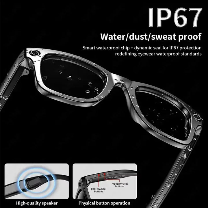 AI smart glasses with 4K camera and Bluetooth calling