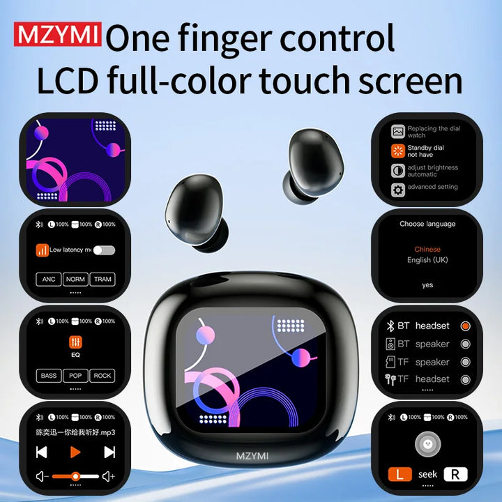 MZYMI S11 ANC True Wireless Earbuds – Bluetooth 5.4, HiFi Sound