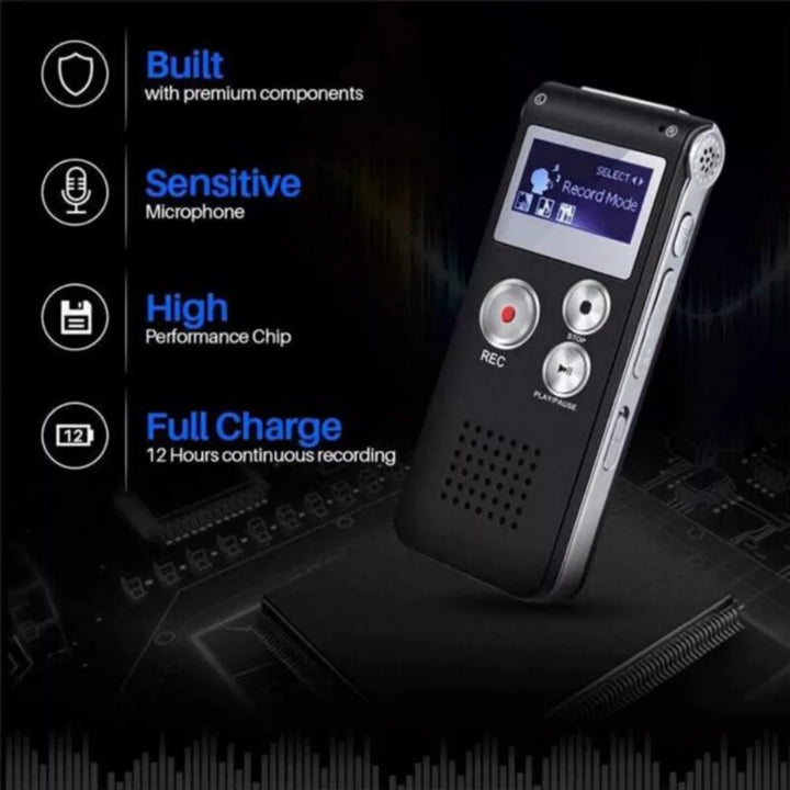 Digital Voice Recorder MP3 Player – 8GB Mini USB Audio Recorder