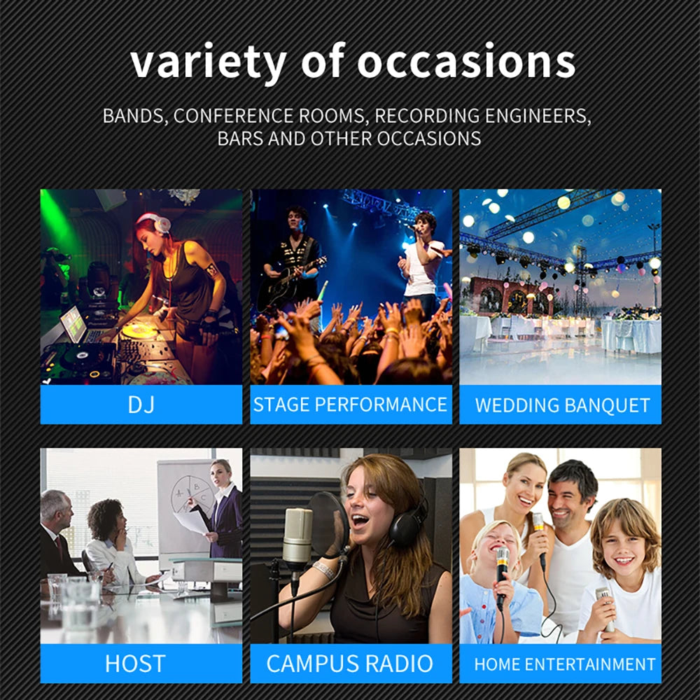 Depusheng 12-Channel Audio Mixer – Bluetooth, USB, 48V Phantom Power