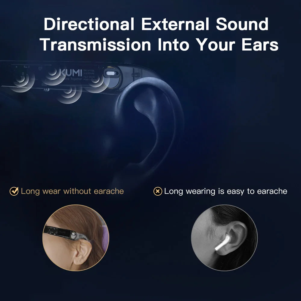 KUMI Meta V1 Smart Bluetooth Sunglasses with AI & Open-Ear Audio