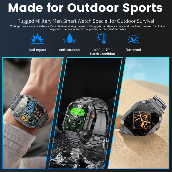 LIGE Outdoor Sports Fitness Smartwatch for Men