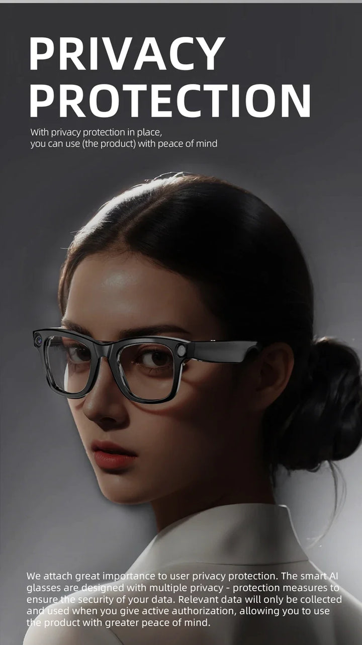 4K AI Smart Glasses with Camera, Voice Assistant &amp; Translation