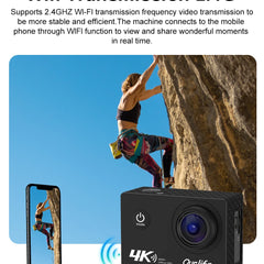 Ourlife 4K Action Camera Ultra HD 16MP WiFi 2.0 inch Screen 170D DVR Webcam Underwater 30M Helmet Video Recording Sport Camera