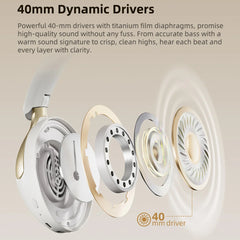 QCY H3 Pro ANC Wireless Headphones – 50dB Noise Canceling, Hi-Res Audio