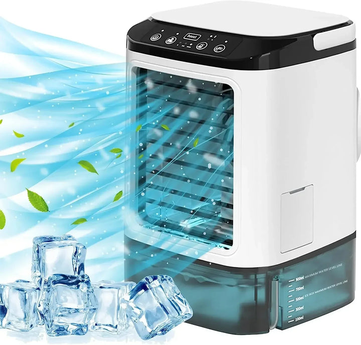 Portable Desktop Air Cooler Fan with Dual Spray & Night Light – 3-Speed Quiet Mist Fan for Home