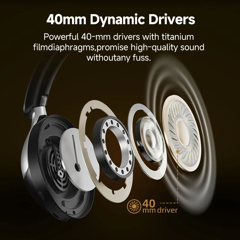QCY H3 Pro ANC Wireless Headphones – 50dB Noise Canceling, Hi-Res Audio