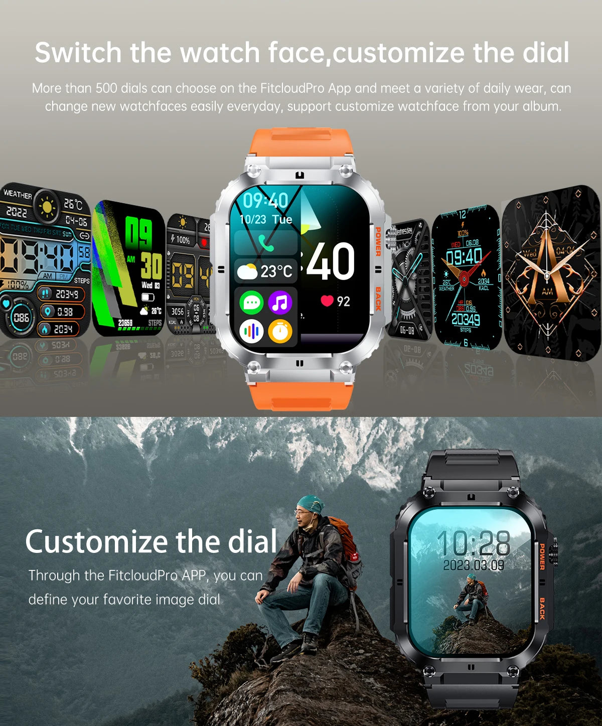 LIGE Outdoor Sports Fitness Smartwatch for Men