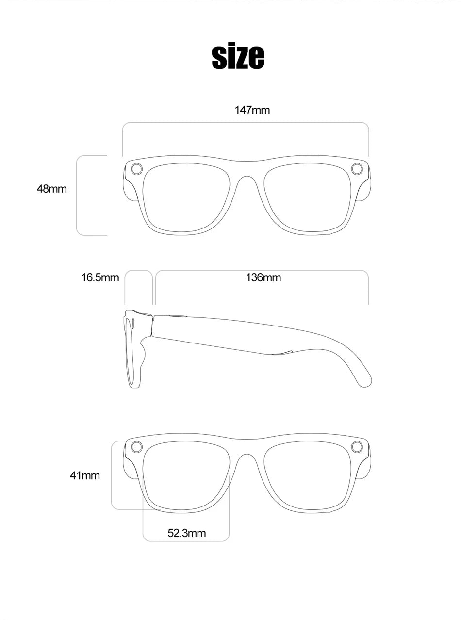 4K AI Smart Glasses with Voice Assistant & 100MP Camera