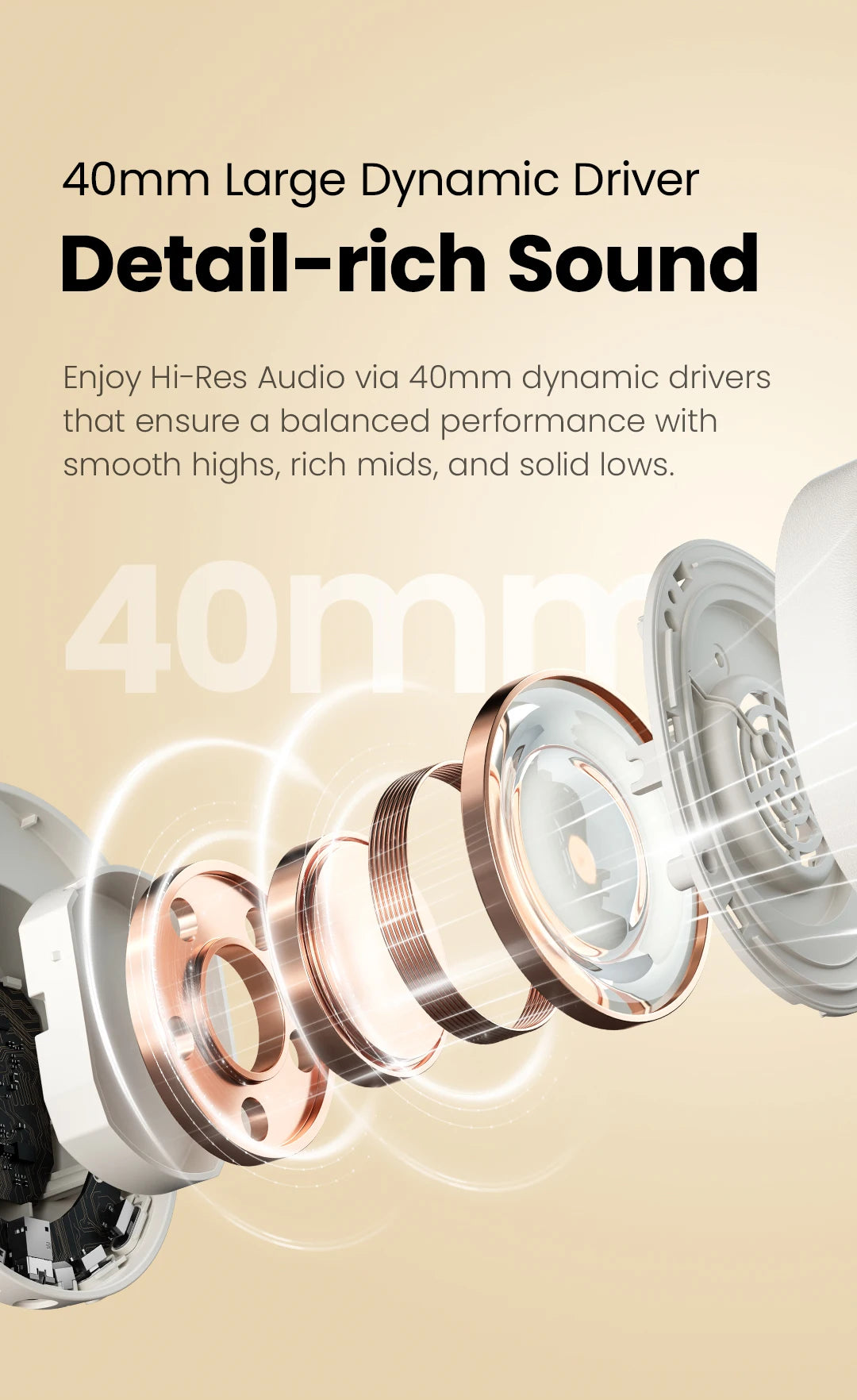 HAYLOU S30 Wireless Bluetooth 5.4 Headphones with ANC & 80H Playtime