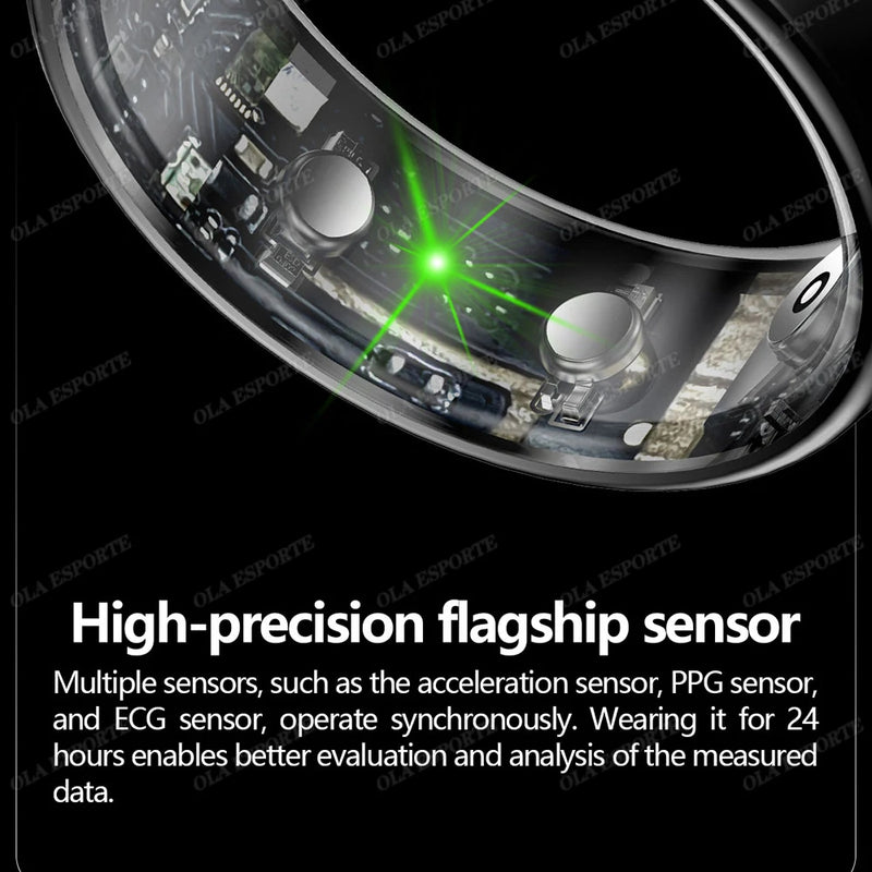 New ECG Monitor Smart Ring 2025 Heart Rate Blood Oxygen Health Monitoring Multi-sport Mode Temperature 3ATM Waterproof Smartring