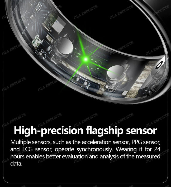 ECG Health Monitoring Smart Ring with Heart Rate &amp; SpO2