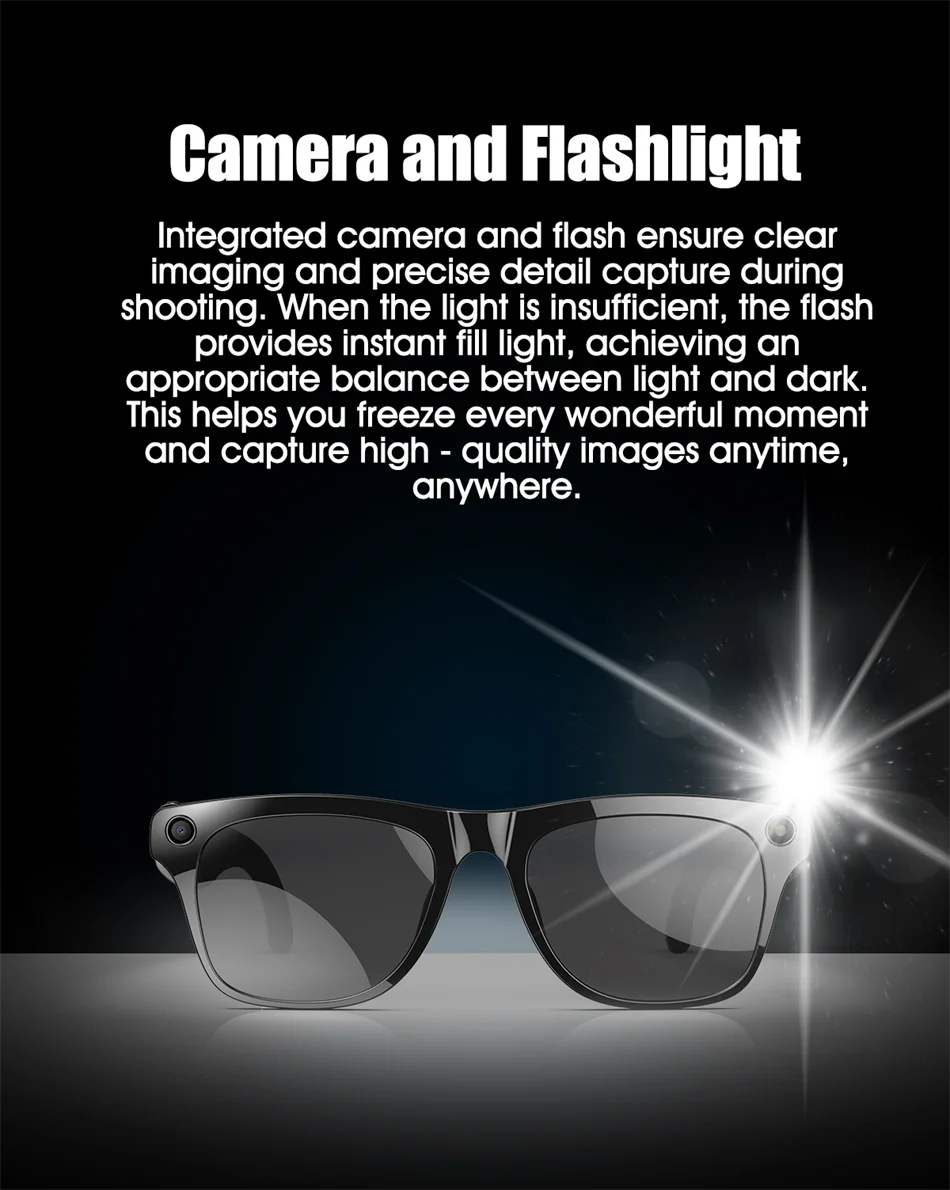 4K AI Smart Glasses with Voice Assistant & 100MP Camera