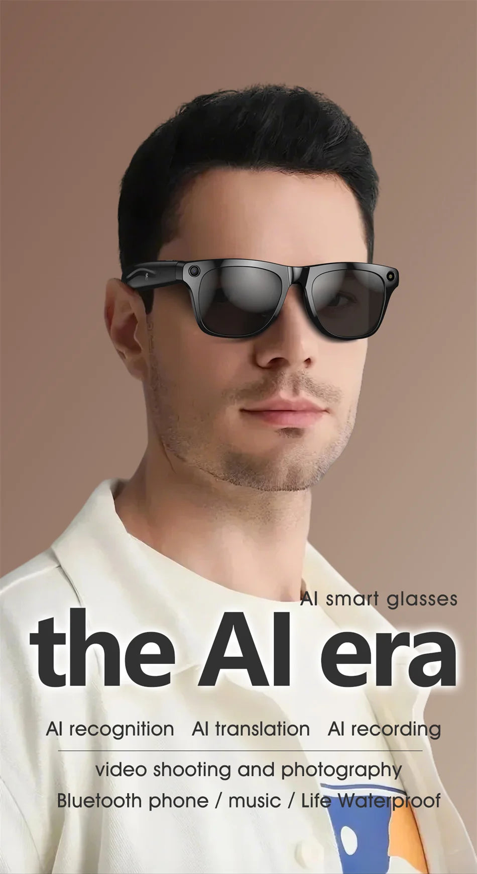 4K AI Smart Glasses with Voice Assistant & 100MP Camera