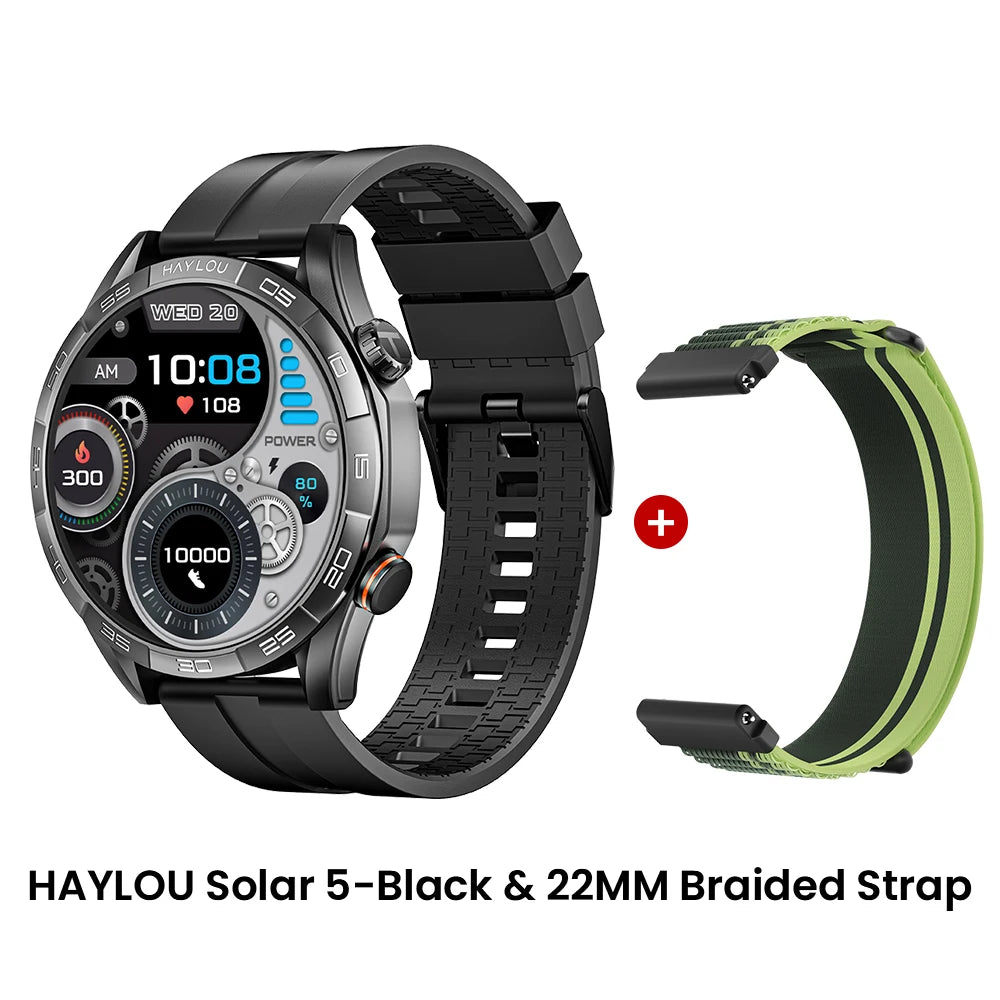 HAYLOU Solar 5 Voice Calling Smartwatch – 1.58" AMOLED, 24H Health Monitor