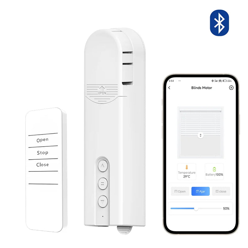 Smart Bluetooth Curtain Motor Electric Curtain Opener Super Silent ，For Bluetooth  APP Short Range Control Compatible with Alexa