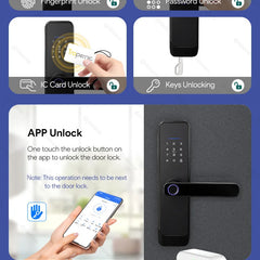 Fingerprint Lock Waterproof Wifi Remote Control Bluetooth TTLock App Card Digital Code Keyless Electronic Smart Door Lock