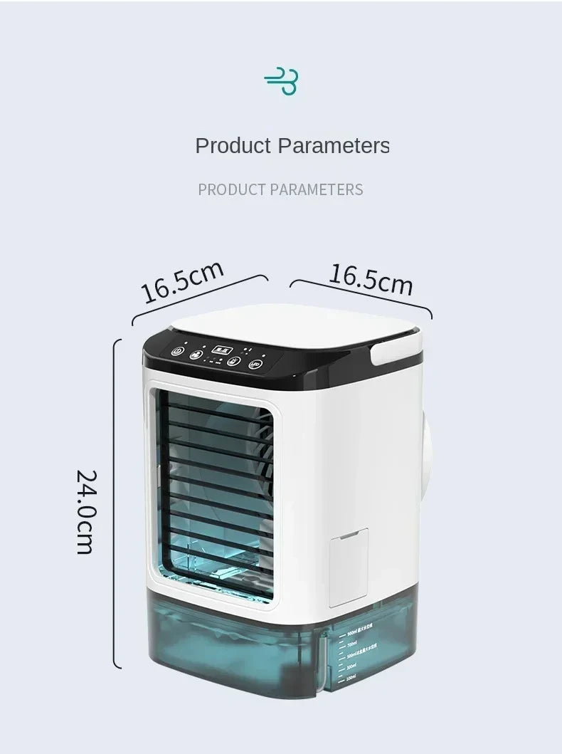 Portable Desktop Air Cooler Fan with Dual Spray & Night Light – 3-Speed Quiet Mist Fan for Home