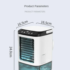 HOMEFISH Air Conditioner Portable Fan Desktop Dual Spray Ultrasonic Atomization 3-Speed Mute Air Cooler Night Light Electric Fan