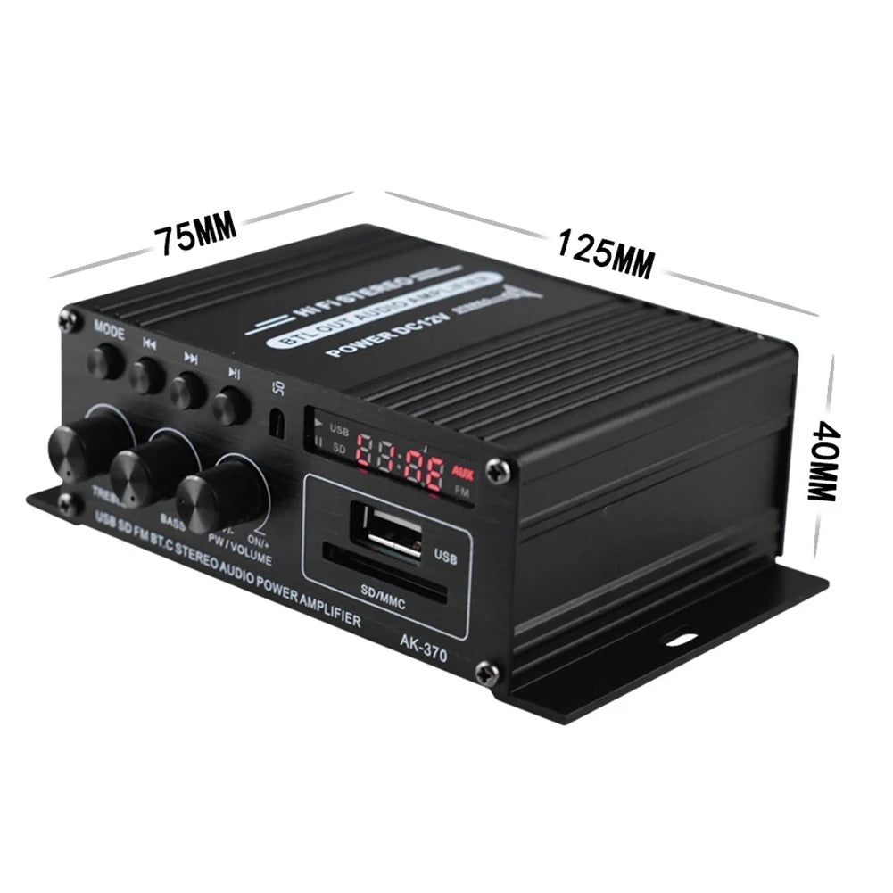 AK-370 2.0 Channel Audio Power Amplifier – 20W+20W, USB OTG Input
