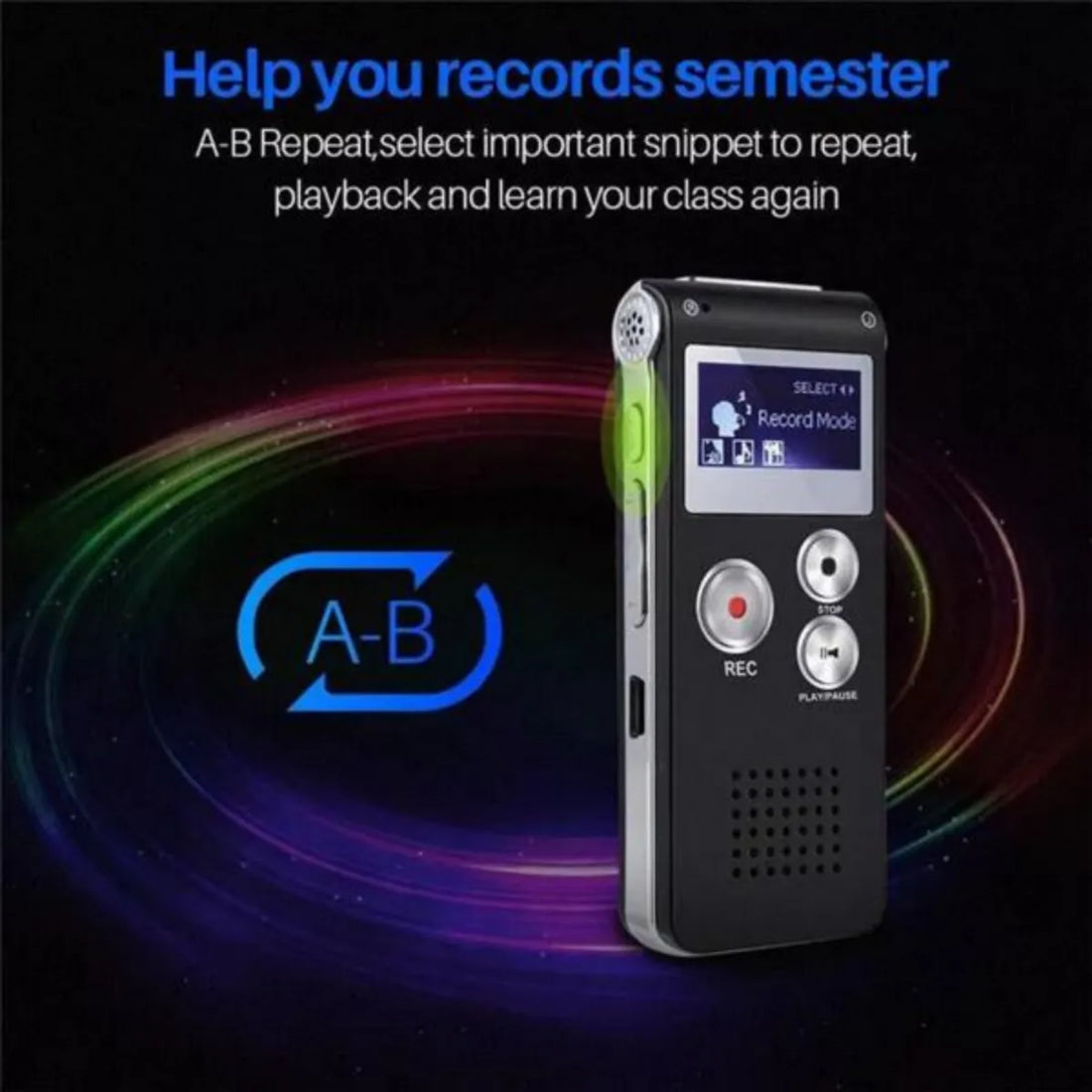 Digital Voice Recorder MP3 Player – 8GB Mini USB Audio Recorder