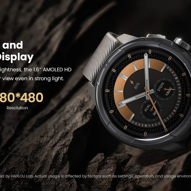HAYLOU Solar Ultra GPS Smartwatch – 1.6” AMOLED, Bluetooth Calls, 5ATM