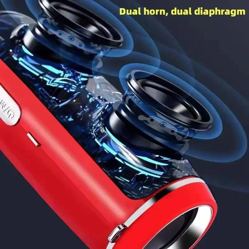 200W Portable Bluetooth Speaker IPX7 Waterproof Outdoor HIFI Pillar Speaker Subwoofer Stereo Speaker FM Radio TF Boom Box