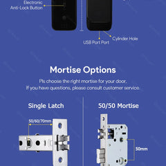 Fingerprint Lock Waterproof Wifi Remote Control Bluetooth TTLock App Card Digital Code Keyless Electronic Smart Door Lock