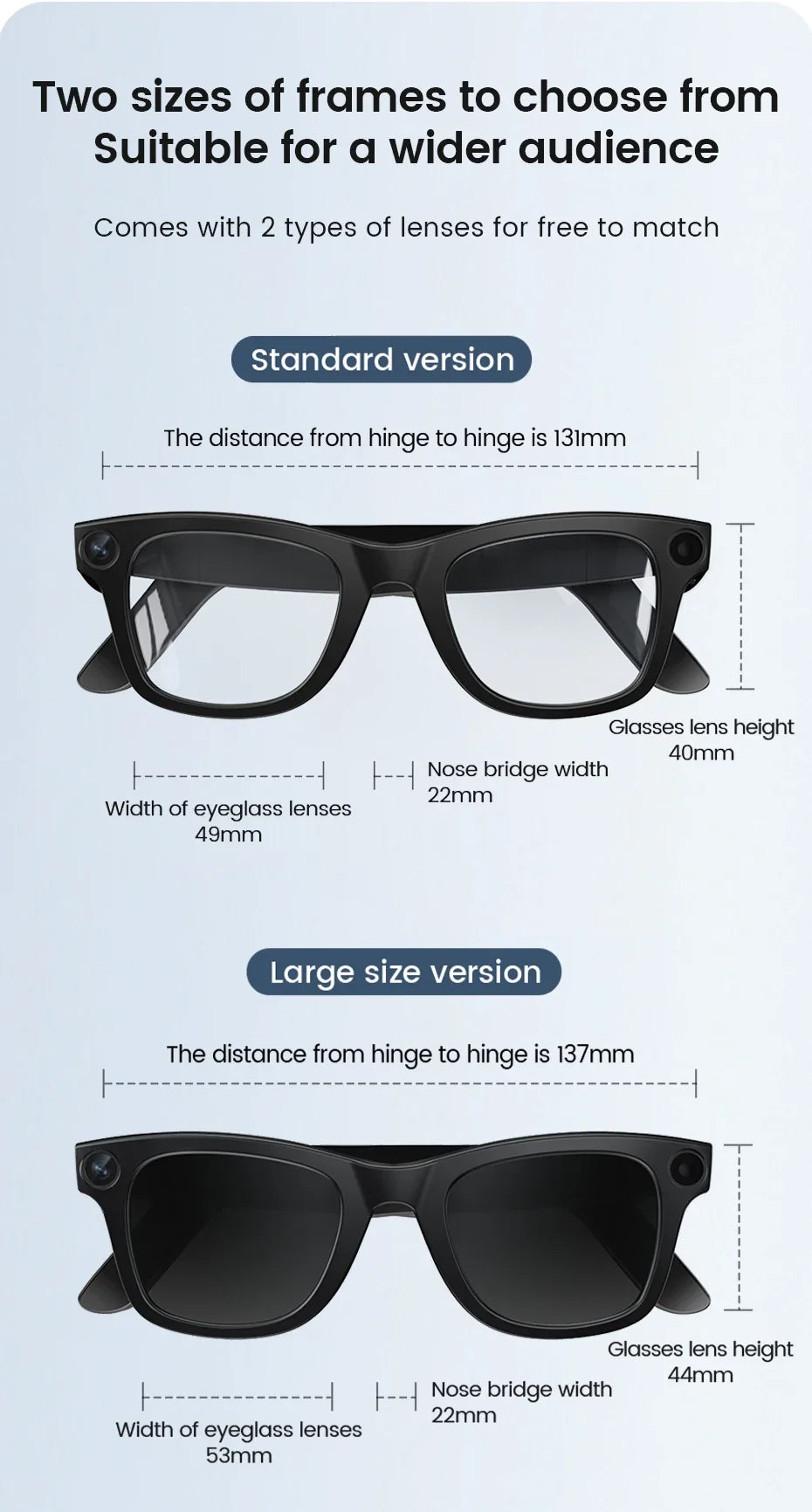 KUMI AI Smart Glasses – Polarized Bluetooth Sunglasses