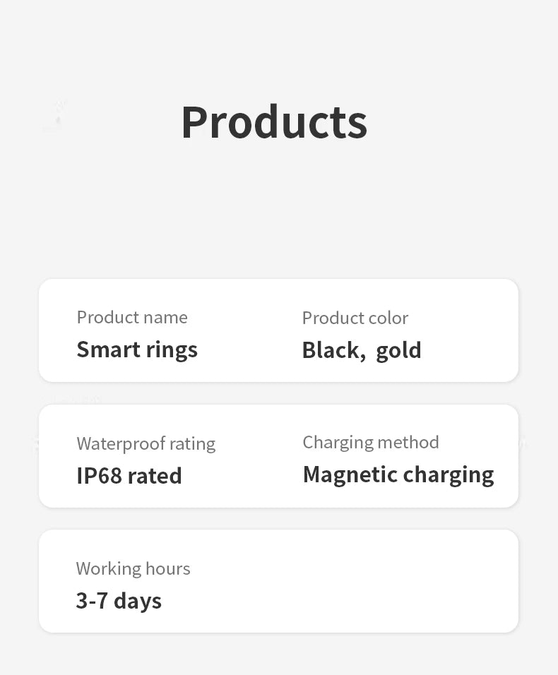 Diamond Inlaid Smart Ring – Health & Fitness Tracker for iPhone/Android