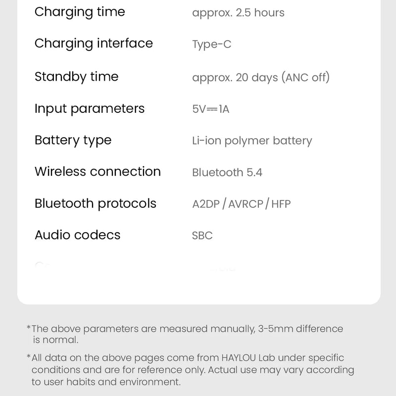 HAYLOU S30 Wireless Bluetooth 5.4 Headphones with ANC & 80H Playtime