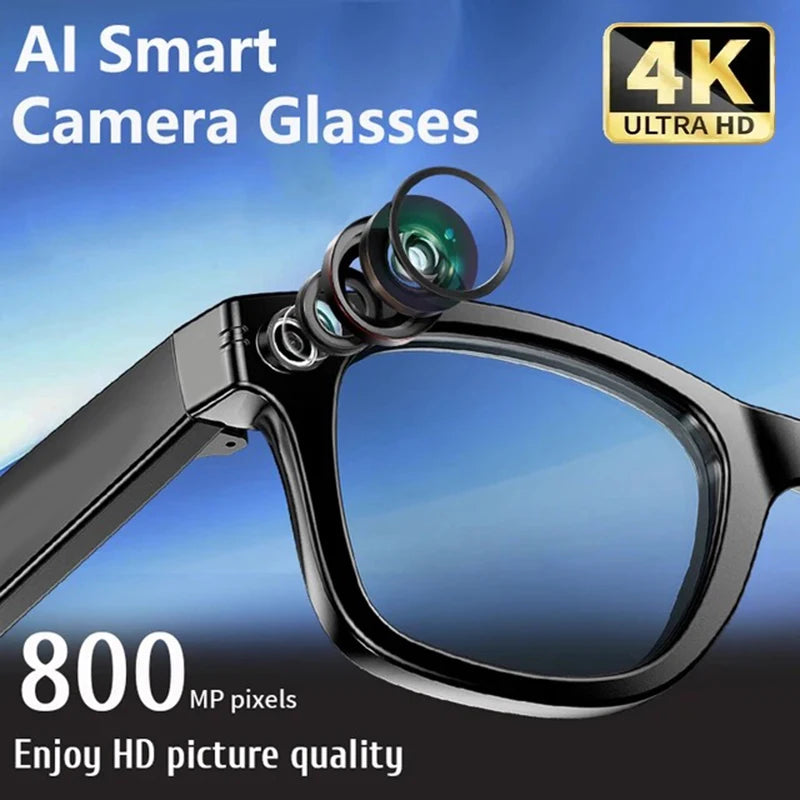 4K AI waterproof voice assistant smart glasses with camera